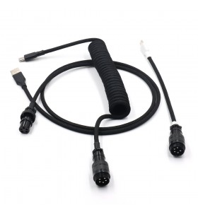  5PIN male GX16 Aviation plug to Type-c  and usb to 5pin gx16  female wire cable set black 